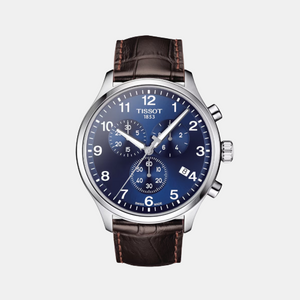 Chrono Xl Classic Men Quartz Blue Dial Chronograph Leather Watch T1166171604700
