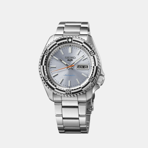 5 Sports Men Automatic Silver Dial Analog Stainless Steel Watch SRPK09K1