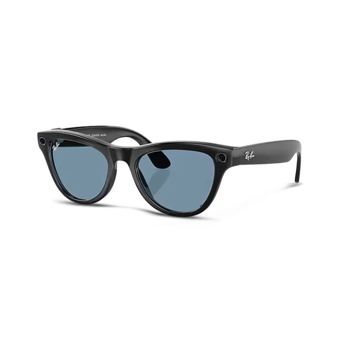Ray-Ban | Meta Skyler Shiny Black/Clear/Cerulean Blue Transitions