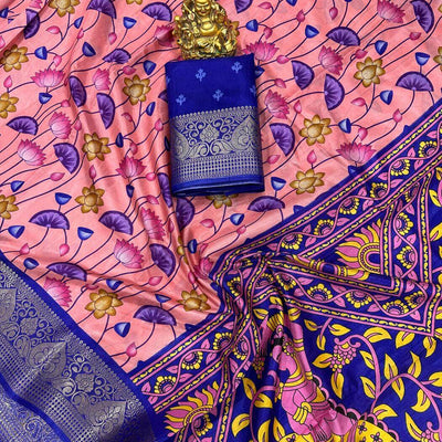 Adorning Pink  Digital Printed Dola Silk Saree With Pleasant Blouse Piece
