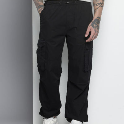 Men's Black Relaxed Fit Cargos