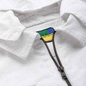 Men's White Oversized Solid Street Wear Shirt