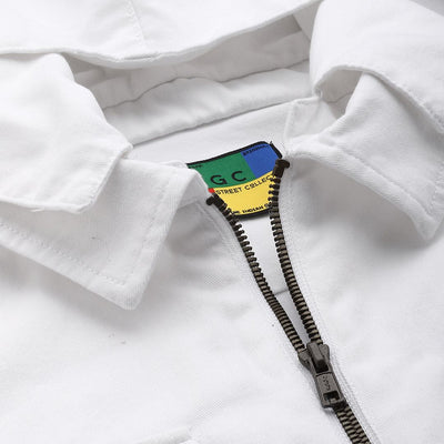 Men's White Oversized Solid Street Wear Shirt