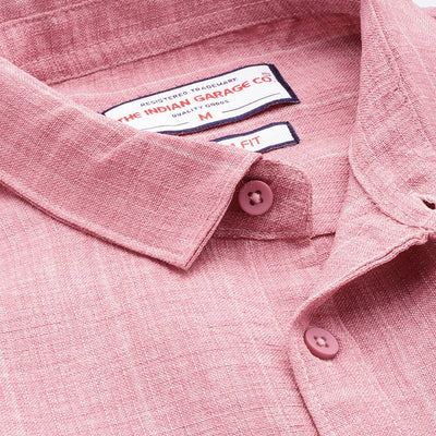 Men's Pink Slim Fit Vertical Striped Casual Shirt