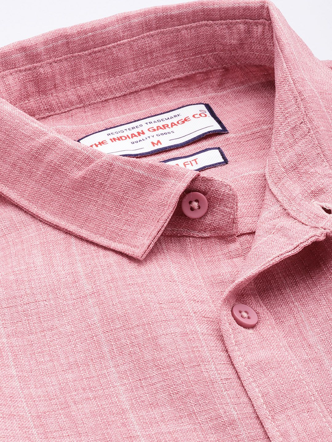 Men's Pink Slim Fit Vertical Striped Casual Shirt