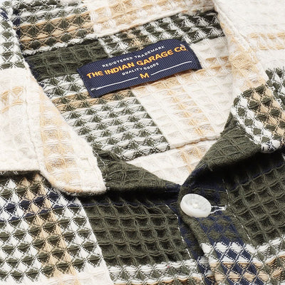 Men's Cream Relaxed Fit Textured Casual Shirt