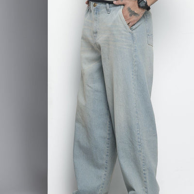 Men's Blue Relaxed Fit Solid Jeans