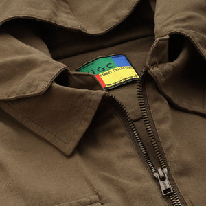 Men's Olive Oversized Solid Street Wear Shirt