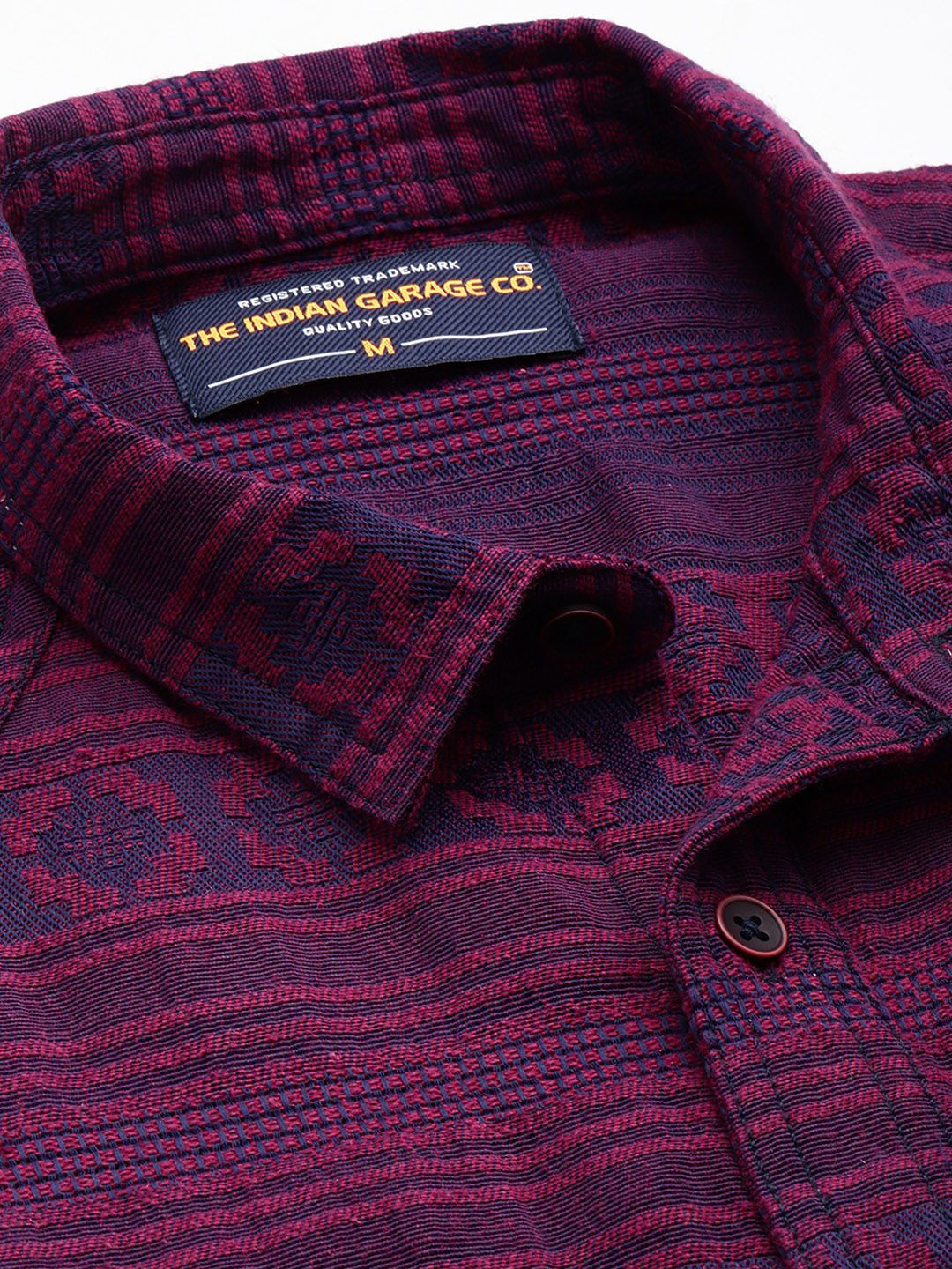 Men's Pink Relaxed Fit Textured Resort Wear Shirt