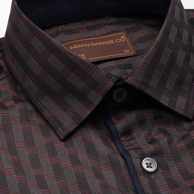 Men's Purple Slim Fit Checked Formal Shirt