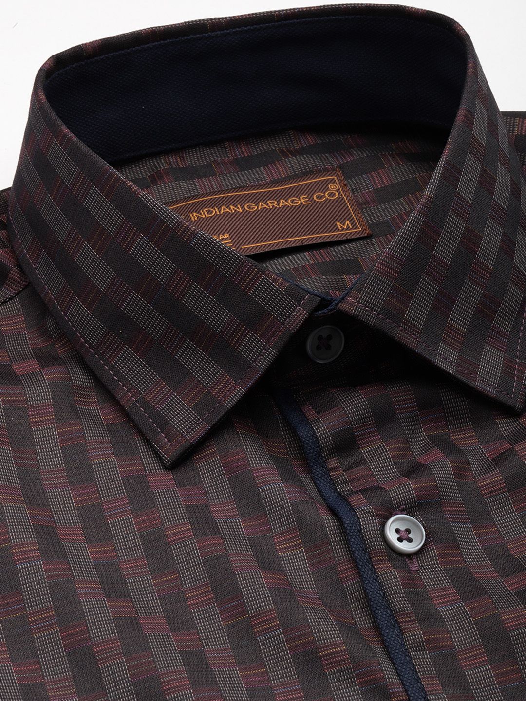 Men's Purple Slim Fit Checked Formal Shirt