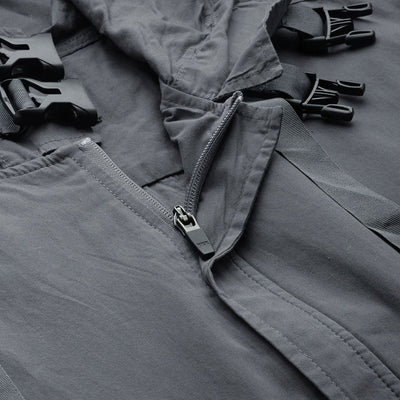 Men's Grey Boxy Solid Street Wear Shirt