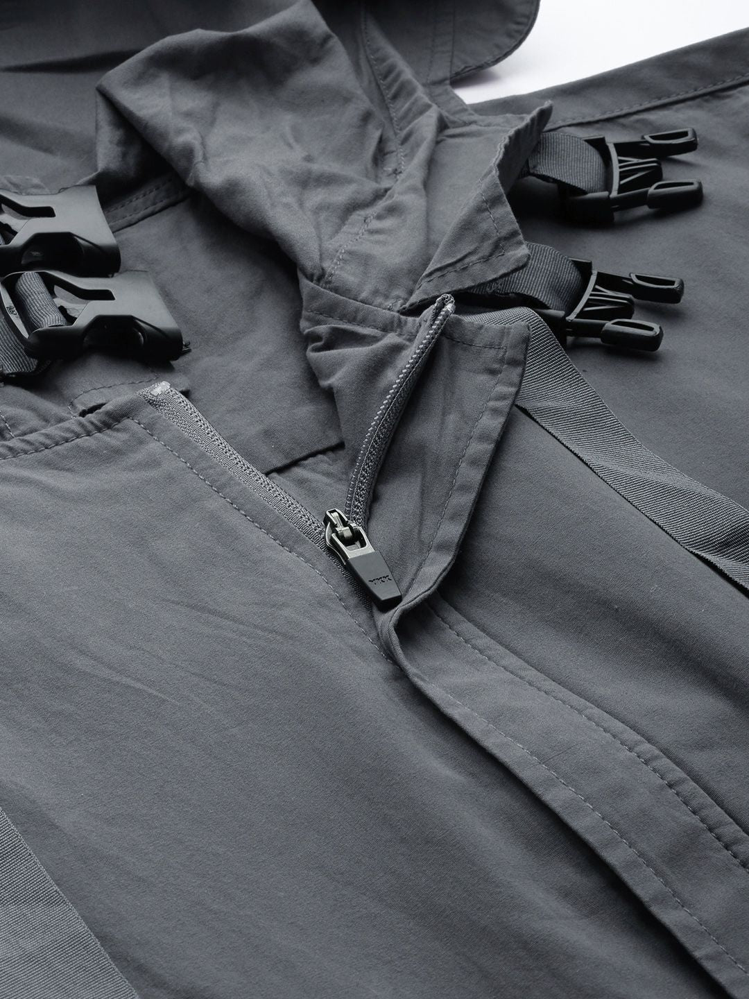 Men's Grey Boxy Solid Street Wear Shirt