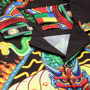 Men's Black Oversized Kitch Street Wear Shirt