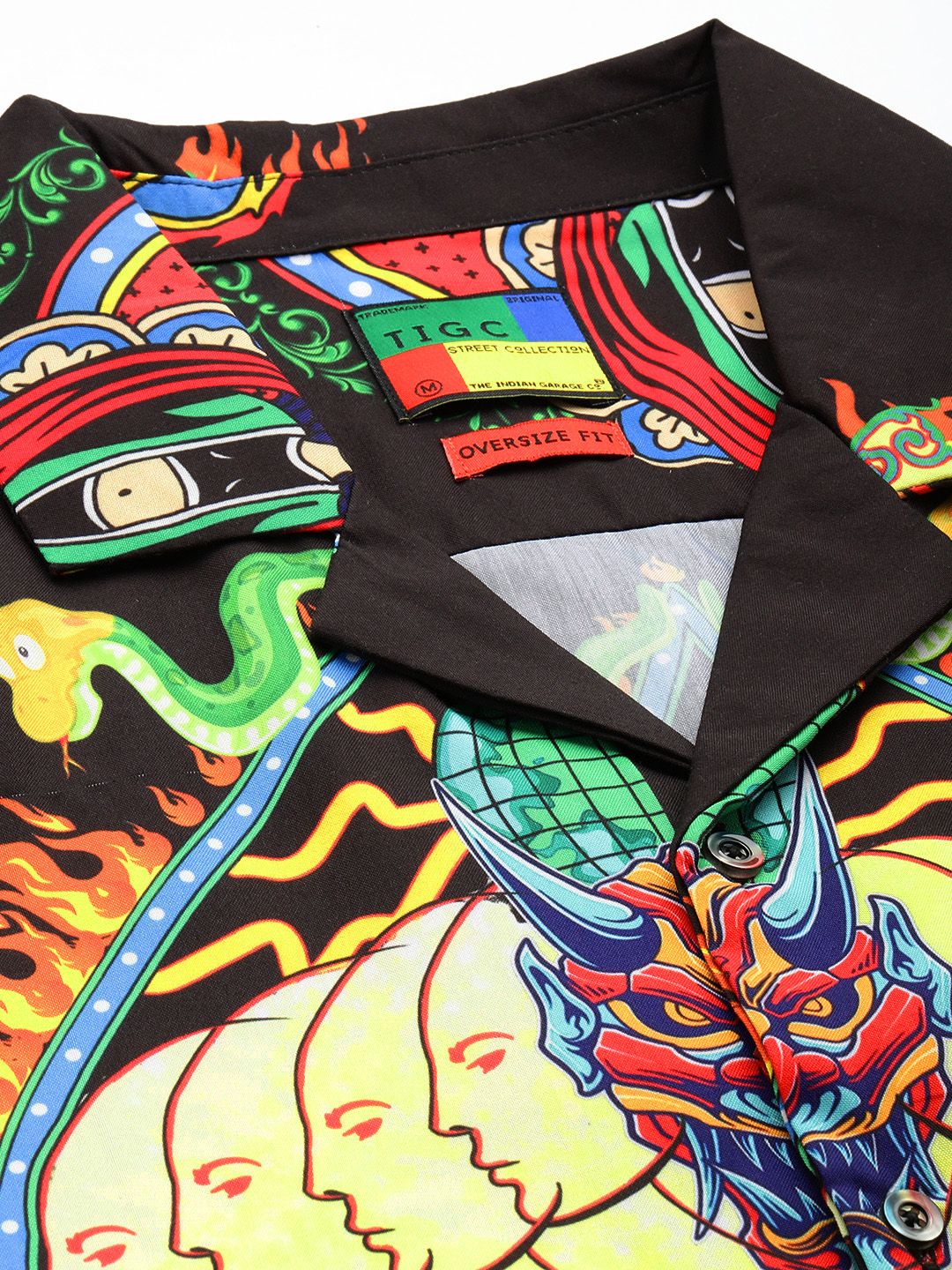 Men's Black Oversized Kitch Street Wear Shirt