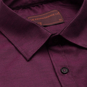 Men's Purple Slim Fit Solid Formal Shirt