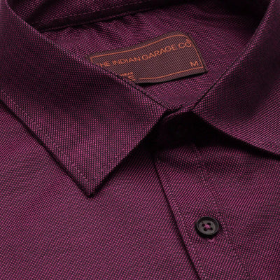 Men's Purple Slim Fit Solid Formal Shirt
