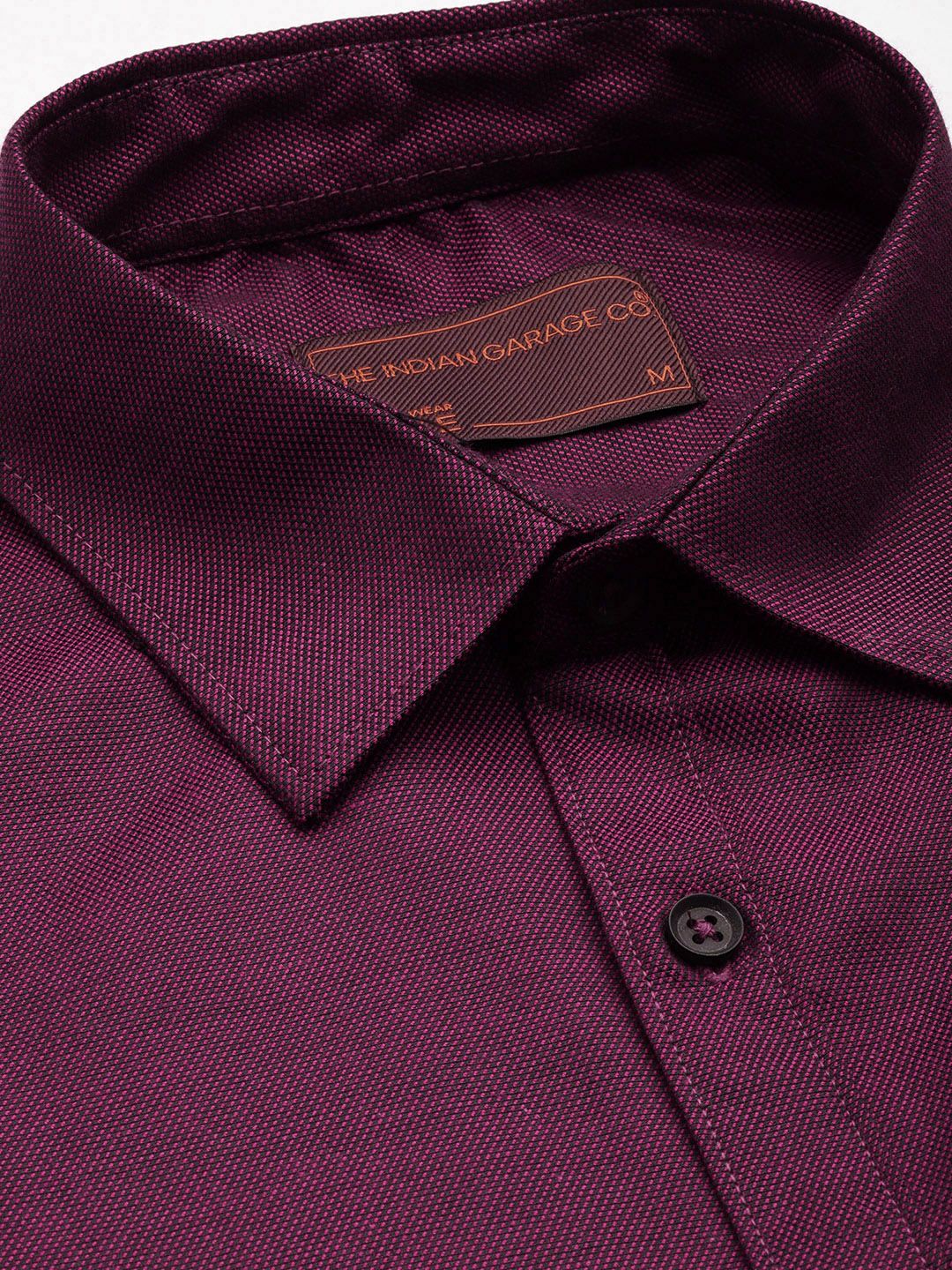 Men's Purple Slim Fit Solid Formal Shirt