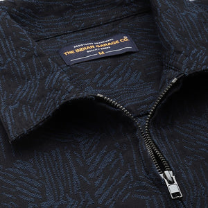 Men's Blue Regular Fit Textured Casual Shirt