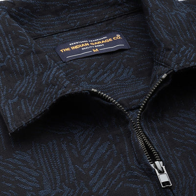 Men's Blue Regular Fit Textured Casual Shirt