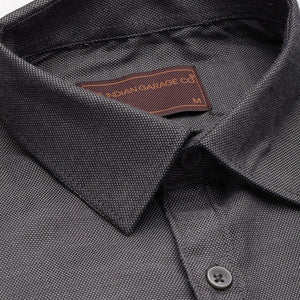 Men's Grey Slim Fit Solid Formal Shirt