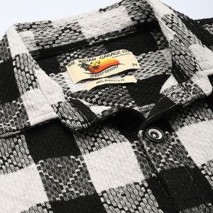 Men's Black Relaxed Fit Checked Resort Wear Shirt