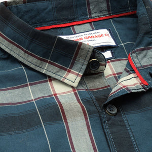Men's Blue Slim Fit Checked Casual Shirt