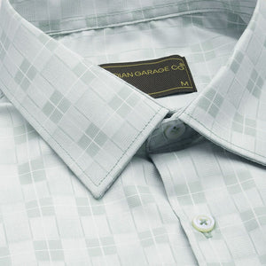 Men's Green Slim Fit Checked Formal Shirt