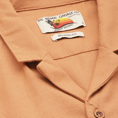 Men's Yellow Relaxed Fit Printed Resort Wear Shirt
