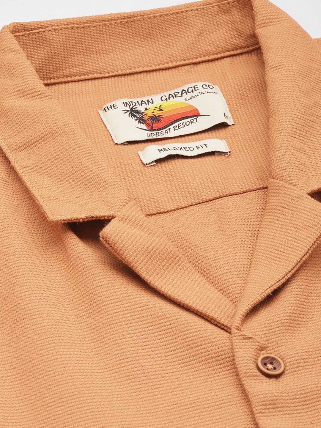 Men's Yellow Relaxed Fit Printed Resort Wear Shirt
