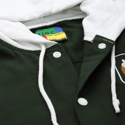 Men's Green Regular Fit Graphic Street Wear Shirt