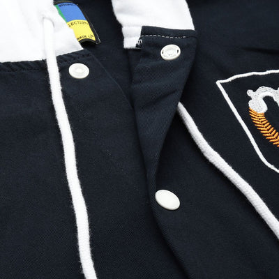 Men's Navy Blue Regular Fit Graphic Print Street Wear Overshirt