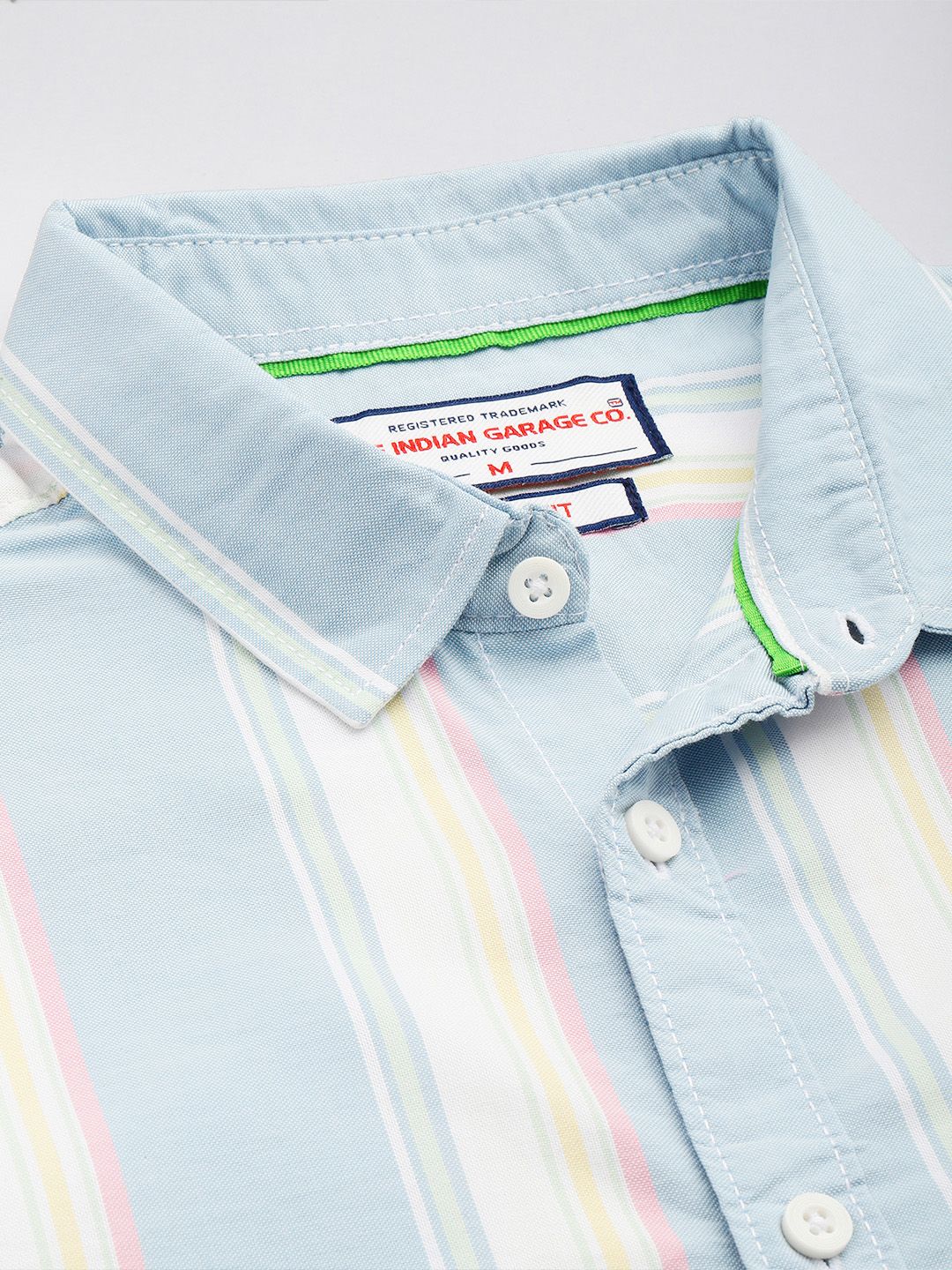 Men's Blue Slim Fit Striped Casual Shirt
