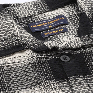 Men's Black Relaxed Fit Textured Casual Shirt