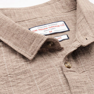 Men's Brown Slim Fit Vertical Striped Casual Shirt
