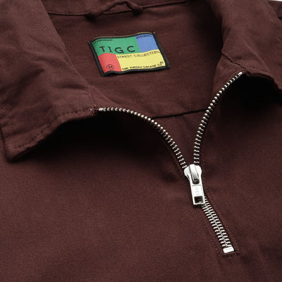Men's Maroon Regular Fit Graphic Print Street Wear Overshirt
