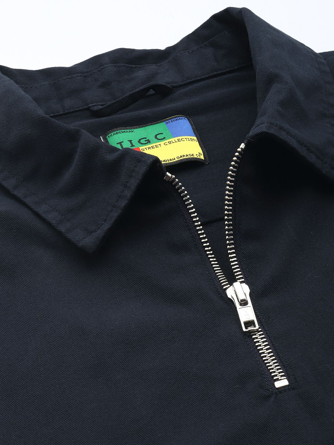 Men's Navy Blue Regular Fit Graphic Print Street Wear Overshirt