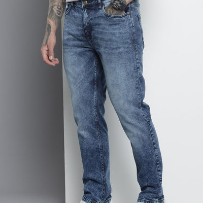 Men's Blue Slim Fit Solid Jeans