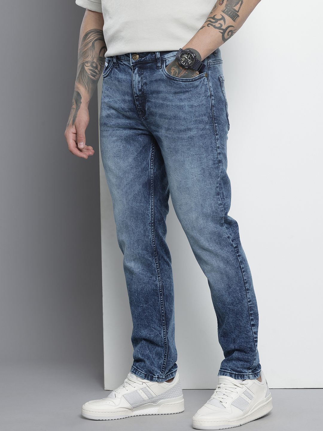 Men's Blue Slim Fit Solid Jeans