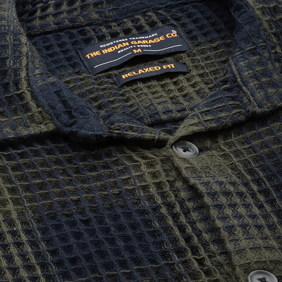Men's Olive Relaxed Fit Textured Casual Shirt