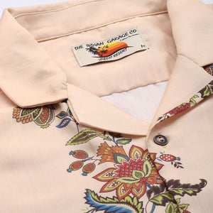 Men's Beige Relaxed Fit Indie Resort Wear Shirt