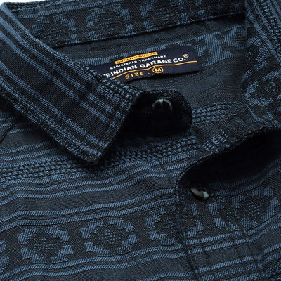 Men's Grey Relaxed Fit Textured Resort Wear Shirt