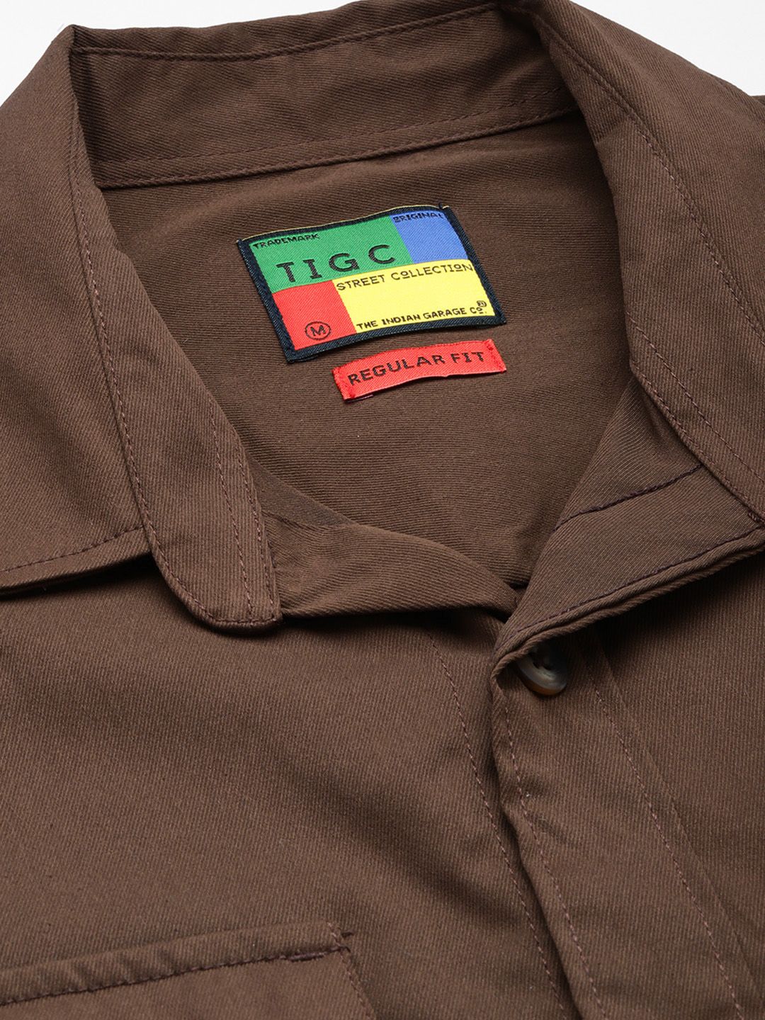 Men's Brown Regular Fit Solid Street Wear Shirt