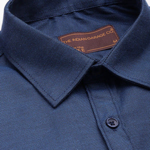 Men's Blue Slim Fit Solid Formal Shirt