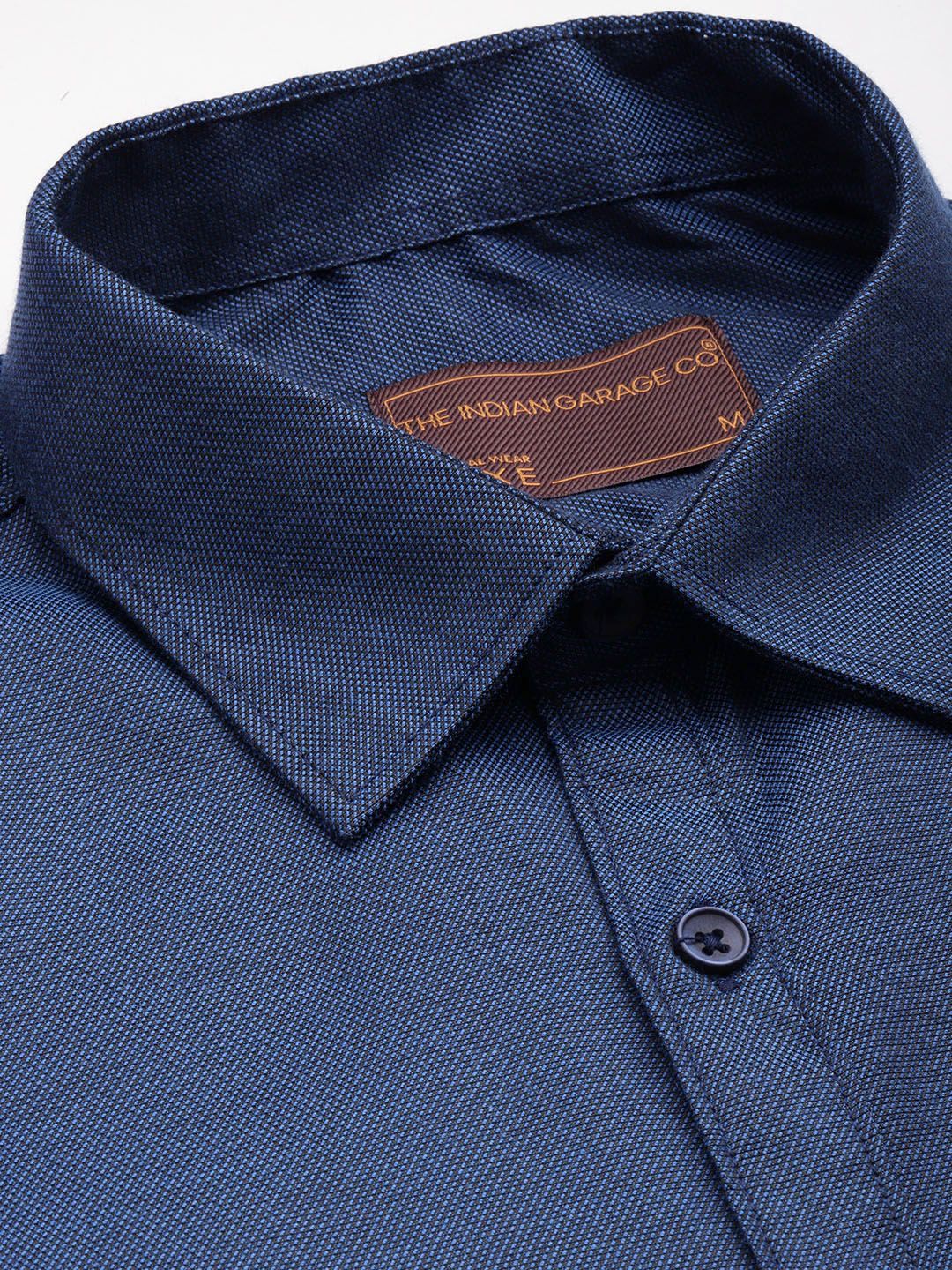 Men's Blue Slim Fit Solid Formal Shirt