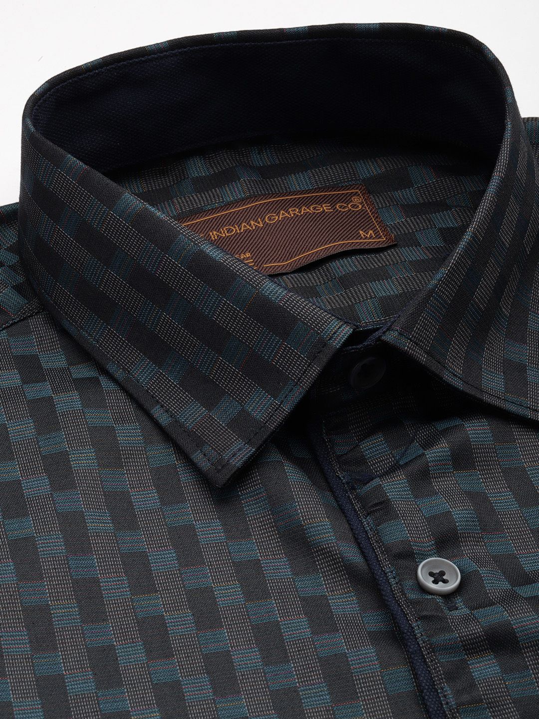Men's Green Slim Fit Checked Formal Shirt