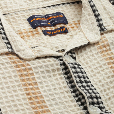 Men's Cream Relaxed Fit Textured Casual Shirt