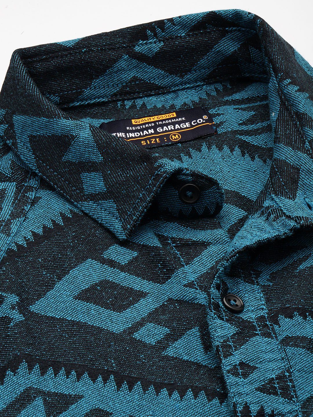 Men's Blue Relaxed Fit Textured Resort Wear Shirt