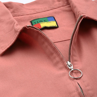 Men's Pink Oversized Solid Street Wear Shirt