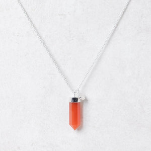 Carnelian Crystal Point Necklace
